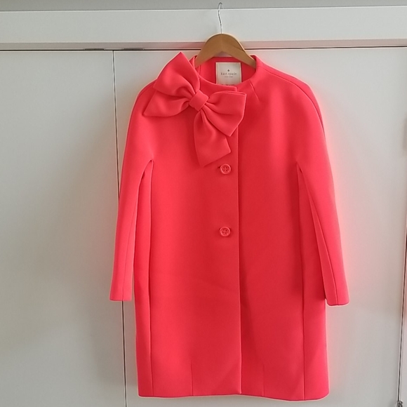 NWOT Kate Spade Coral Bow Coat